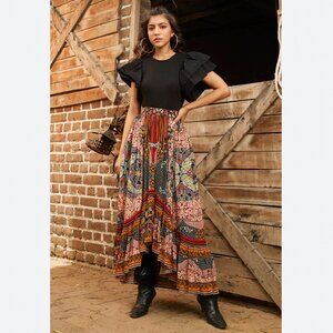 Bhanuni by Jyoti Anthropologie Allaire High Low Maxi Skirt Size 12 like new!